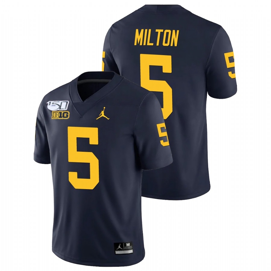 Michigan Wolverines Men's NCAA Joe Milton #5 Navy Alumni Player Game College Football Jersey PFM6549MJ